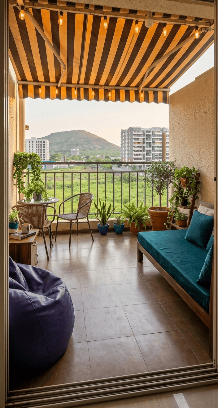 Balcony space for evening relaxation